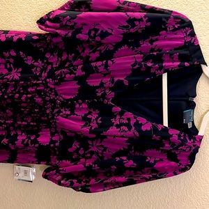 Beautiful navy and magenta floral dress! New with tags, women’s size 16